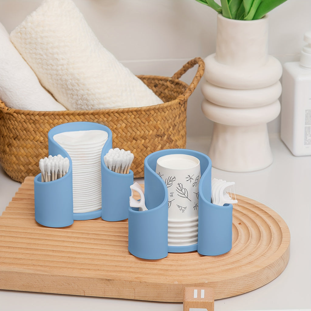 QubeCase | Badkamer wattenschijfje & Q-Tip Dispenser Opbergvak - Aanrecht make-up houder