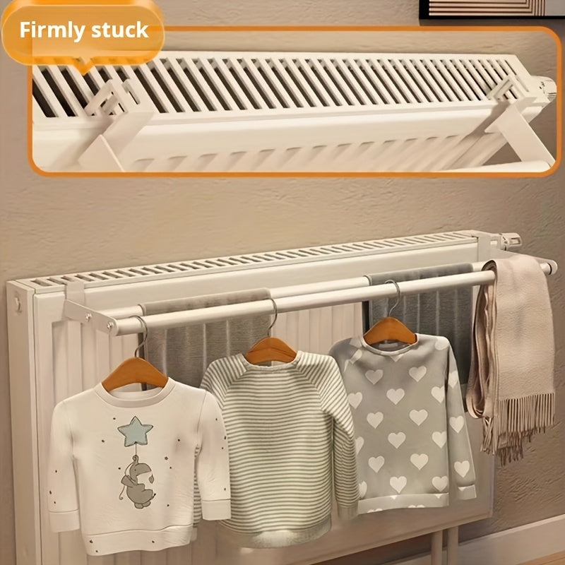 Hangerra | Metalen Radiator Droogrek met 2 Stangen voor Kleding, Sokken, Schoenen & Kleding