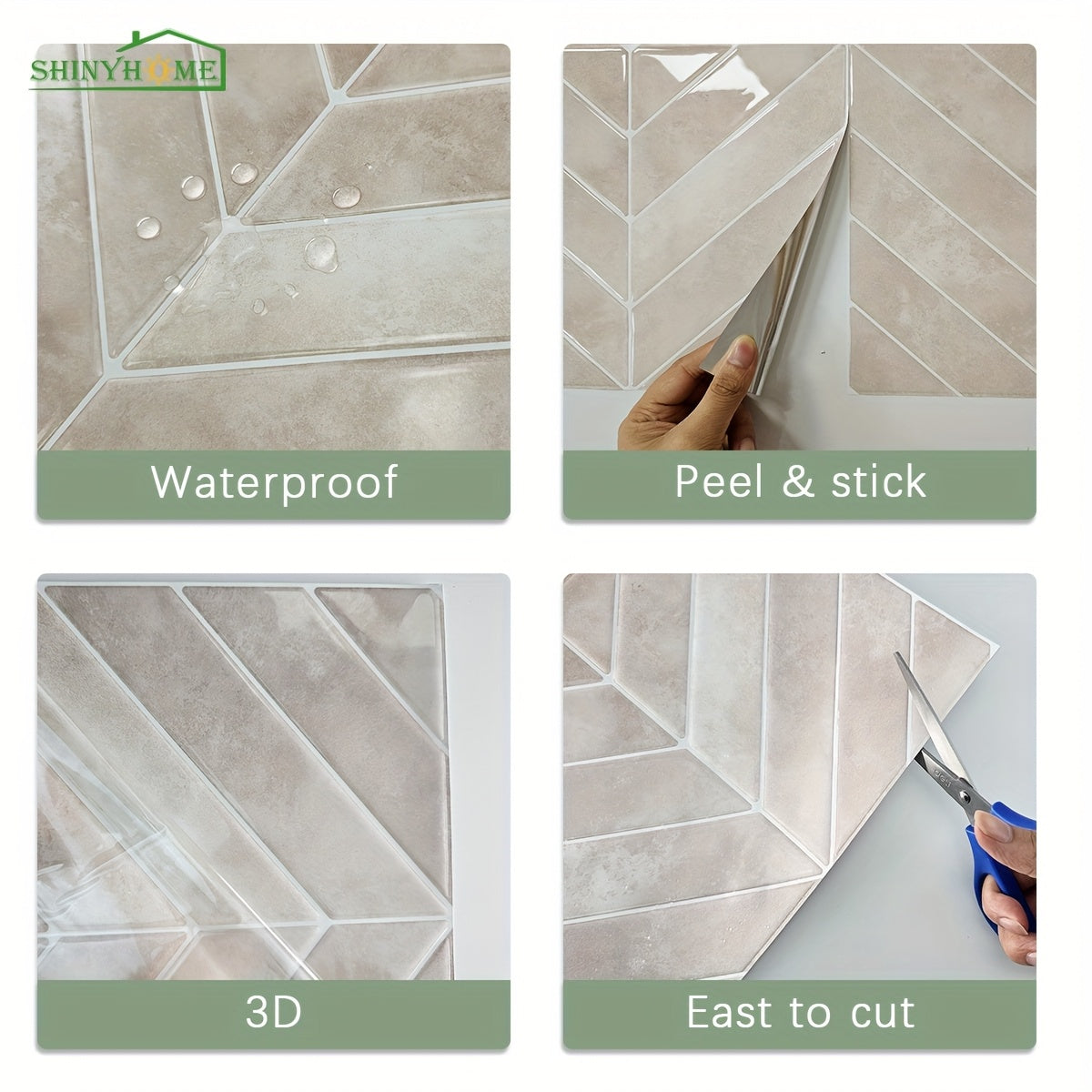 GeoTile | 3D Peel & Stick Muurtegels - Waterdicht, Oliebestendig PU Achterwand voor Keuken & Badkamer