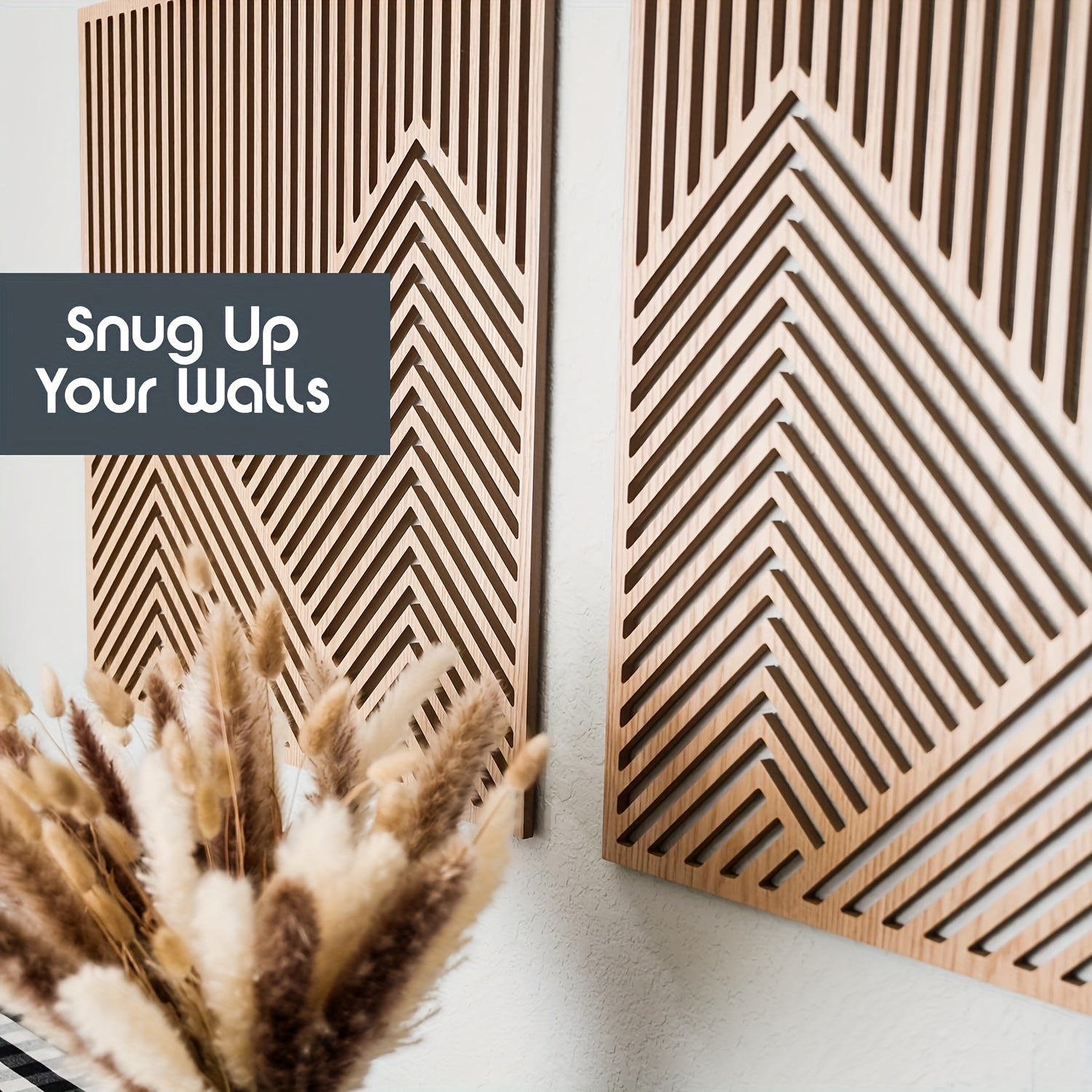 BohoPeaks | Houten Berg Muurkunst - Minimalistische Houten Panelen, Wanddecoratie