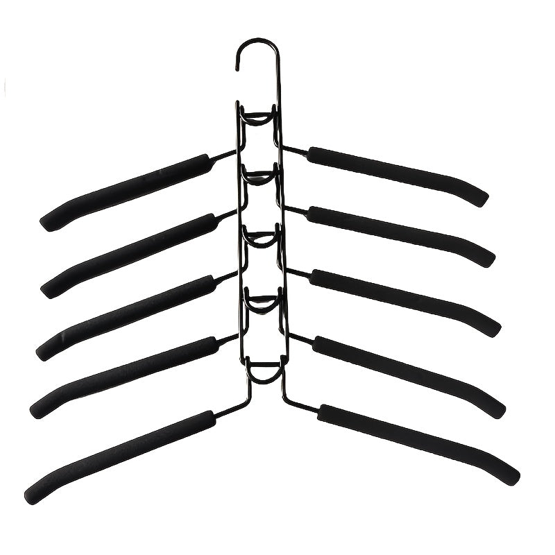 StackHanger | Ruimtebesparende kleerhangers voor zwaar gebruik - 5-in-1 kastorganizer met meerdere lagen en antislipmatjes