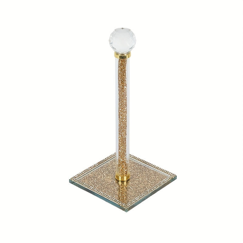 CrystalGrip | Sprankelende kristallen keukenrolhouder – Elegante papieren handdoekhouder voor aanrechtbladen