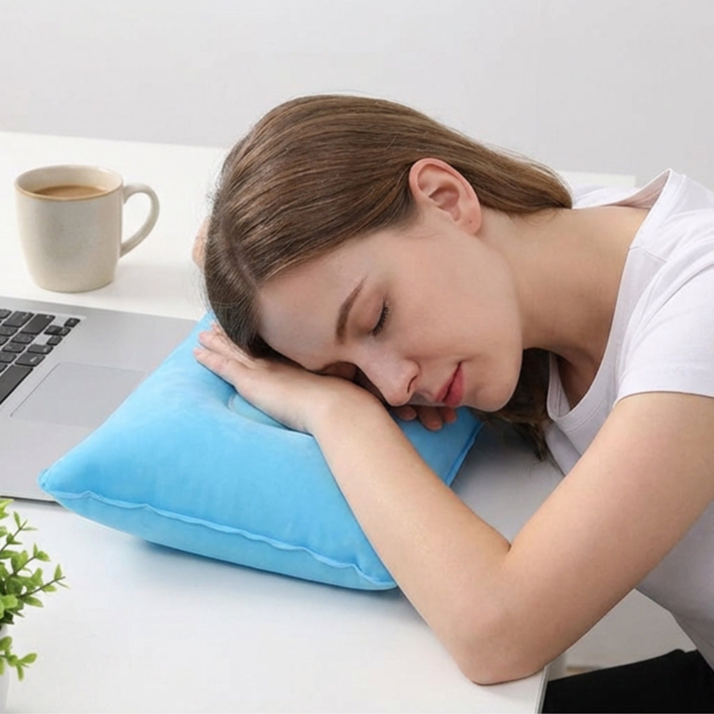 AeroSleep | 2-delige Opblaasbare Reiskussenset – Ultralicht Opblaasbaar Nekkussen & Lendensteunkussen
