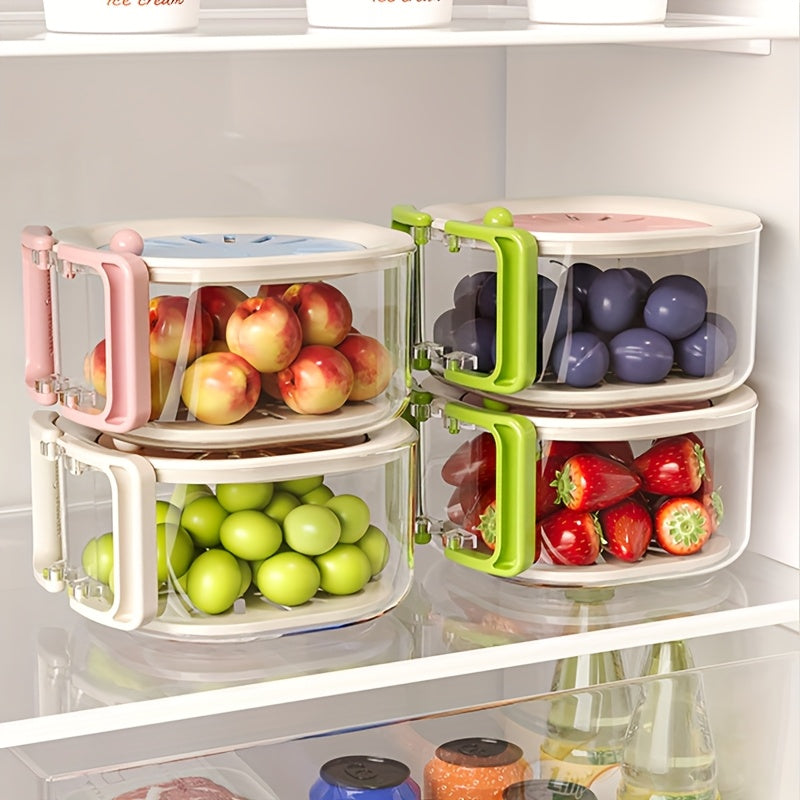 StrainSmart | 2-in-1 dubbellaagse voedselzeef & fruitmand met opvouwbaar handvat – multifunctioneel