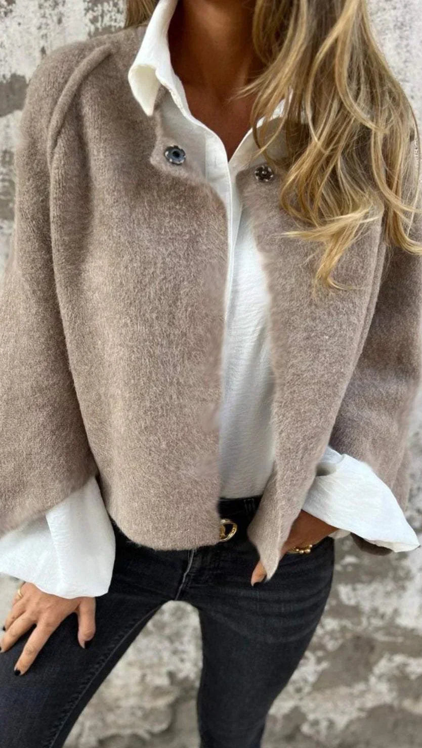Jaryelle | Dames wollen blend jas – Elegante, losvallende jas, lange stijlvolle overjas
