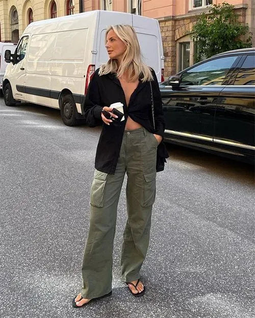 Elva | Dames cargobroek – relaxte pasvorm en hoge taille streetwear broek
