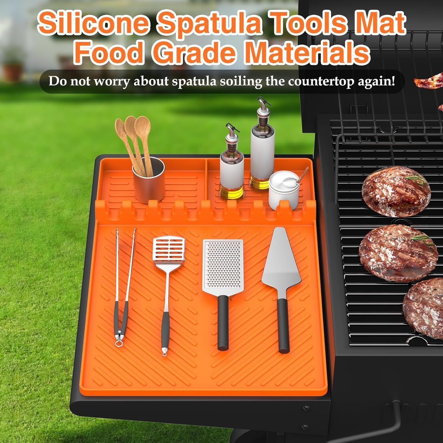 GriddleDock | Siliconen Grillgereedschapsmat voor Blackstone Grill, BBQ Grill Zijplank Mat