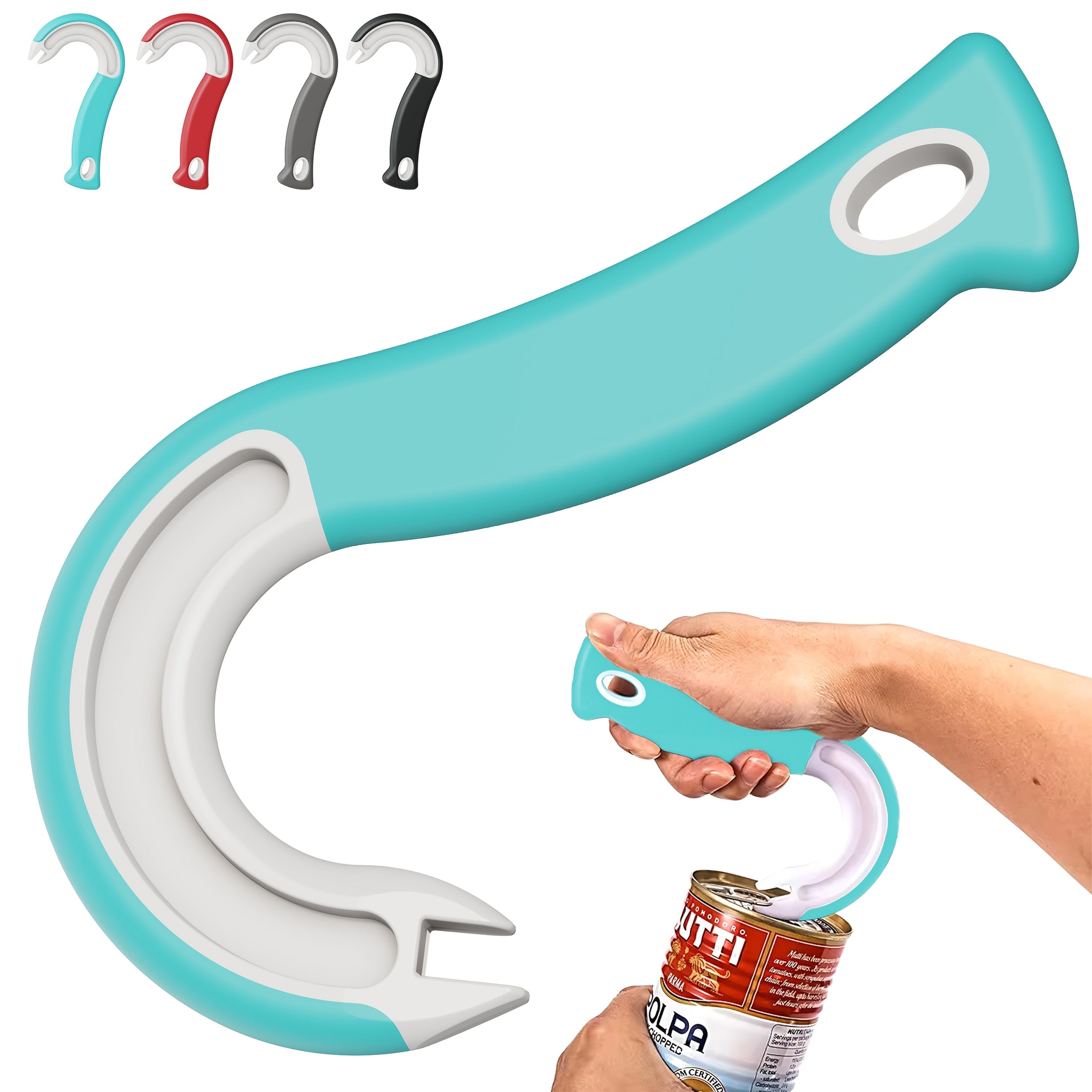 GripCan | Gemakkelijk vast te pakken blikopener met haak – Ergonomische duurzame handmatige blikopener