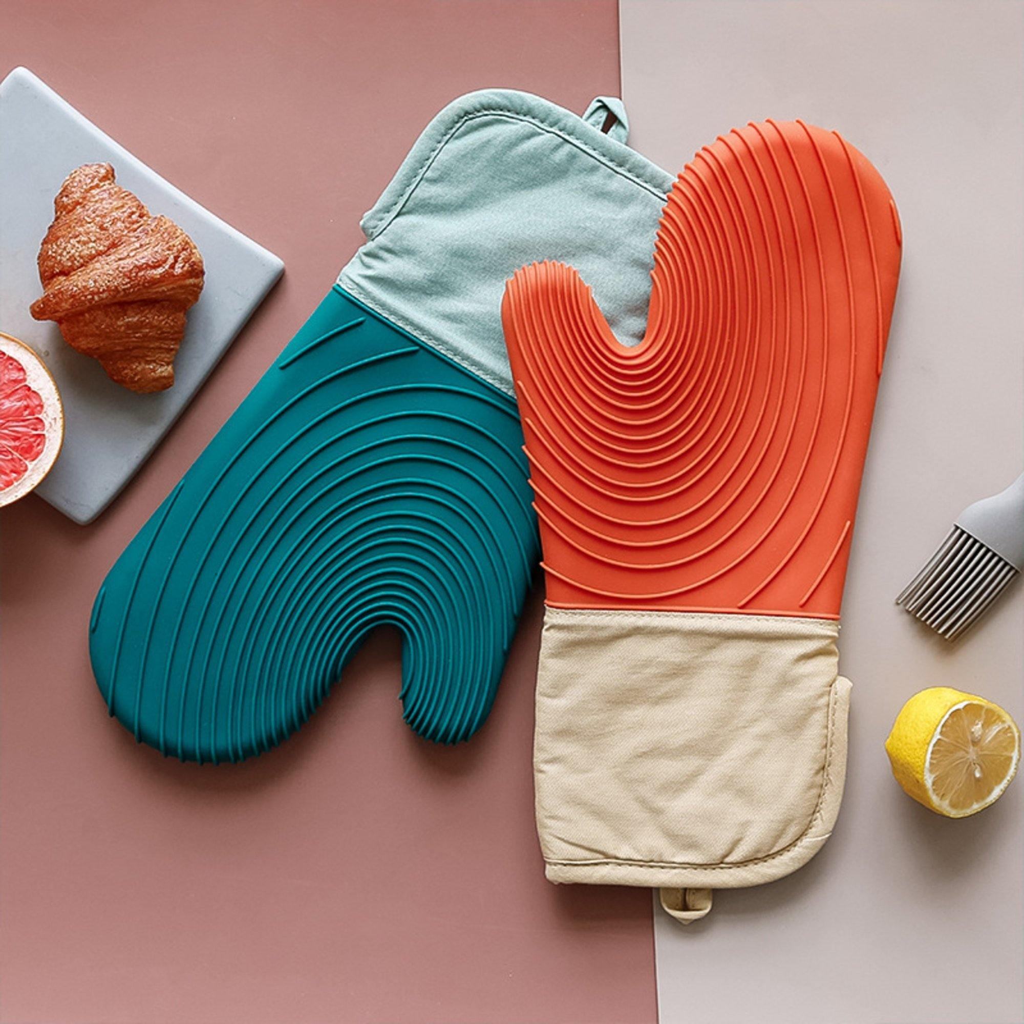BurnBlock | 2 Stuks Silicone Hittebestendige Handschoenen, Oven, BBQ, Keuken, Antislip Grip