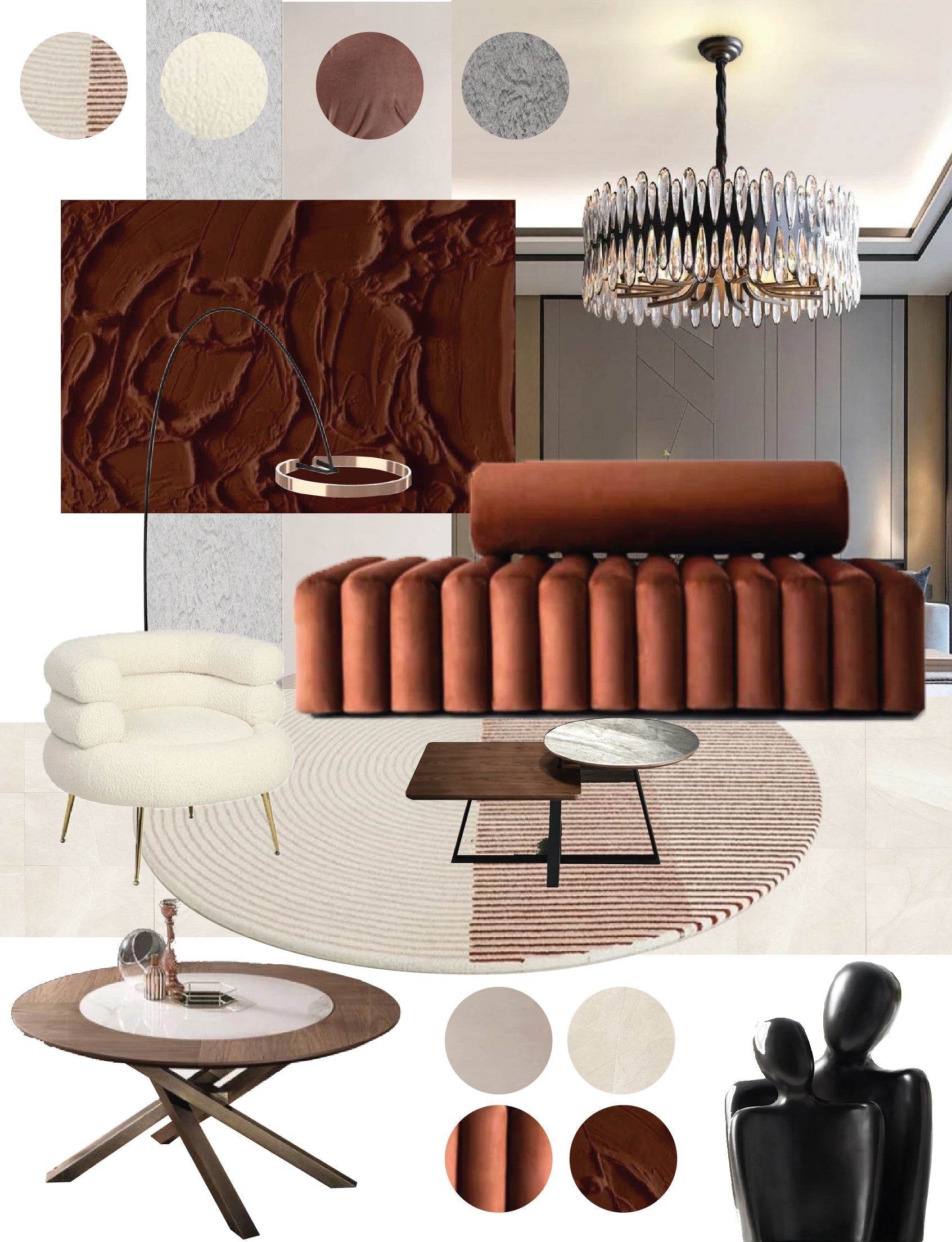 HearthlyLove | Keramisch beeldhouwwerk – Abstract liefdesbeeldje, elegante woondecoratie en cadeau