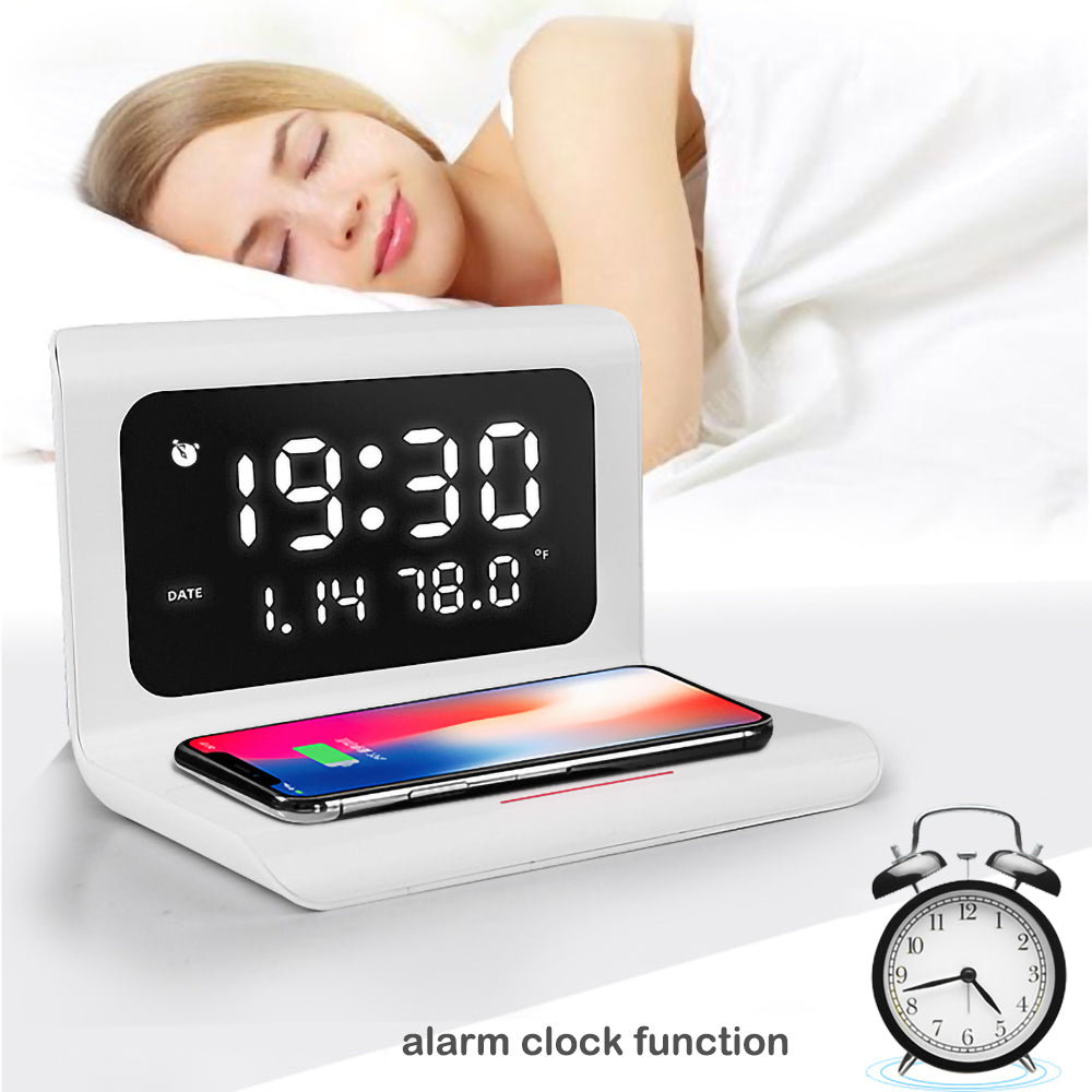 VoltEase | Slimme 3-in-1 draadloze oplader – Snel opladen met 10 W en LED-display