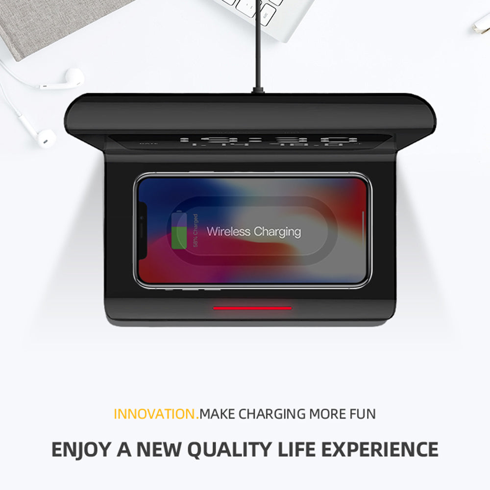 VoltEase | Slimme 3-in-1 draadloze oplader – Snel opladen met 10 W en LED-display
