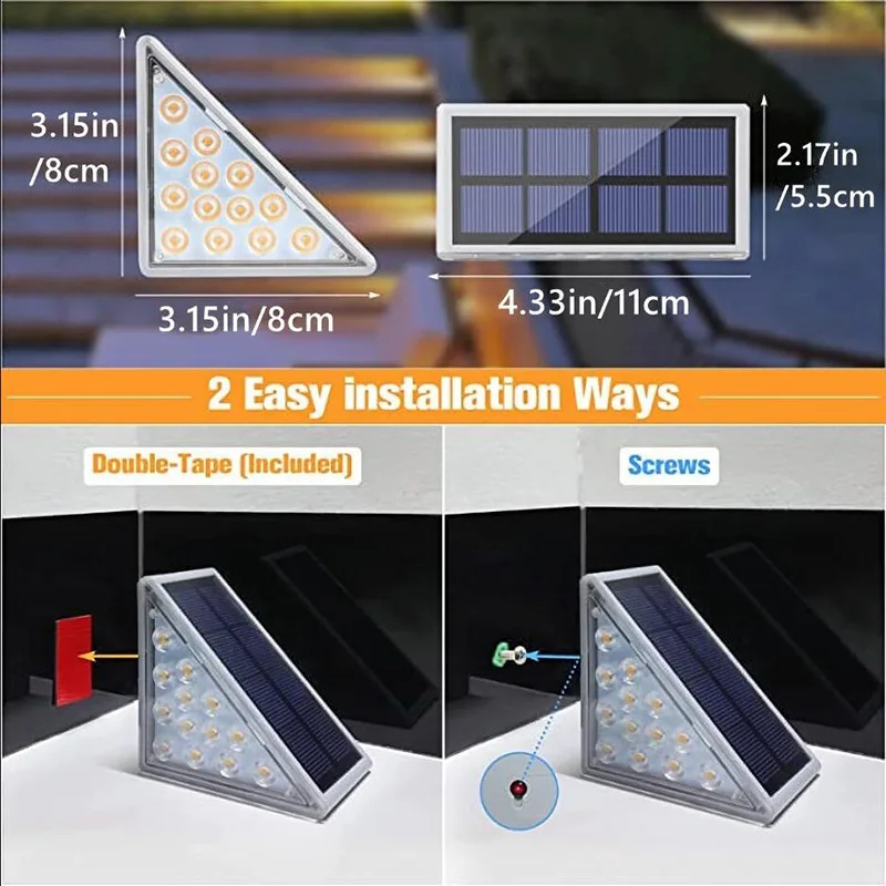 GloSteps | Driehoekige solar trapverlichting voor buiten