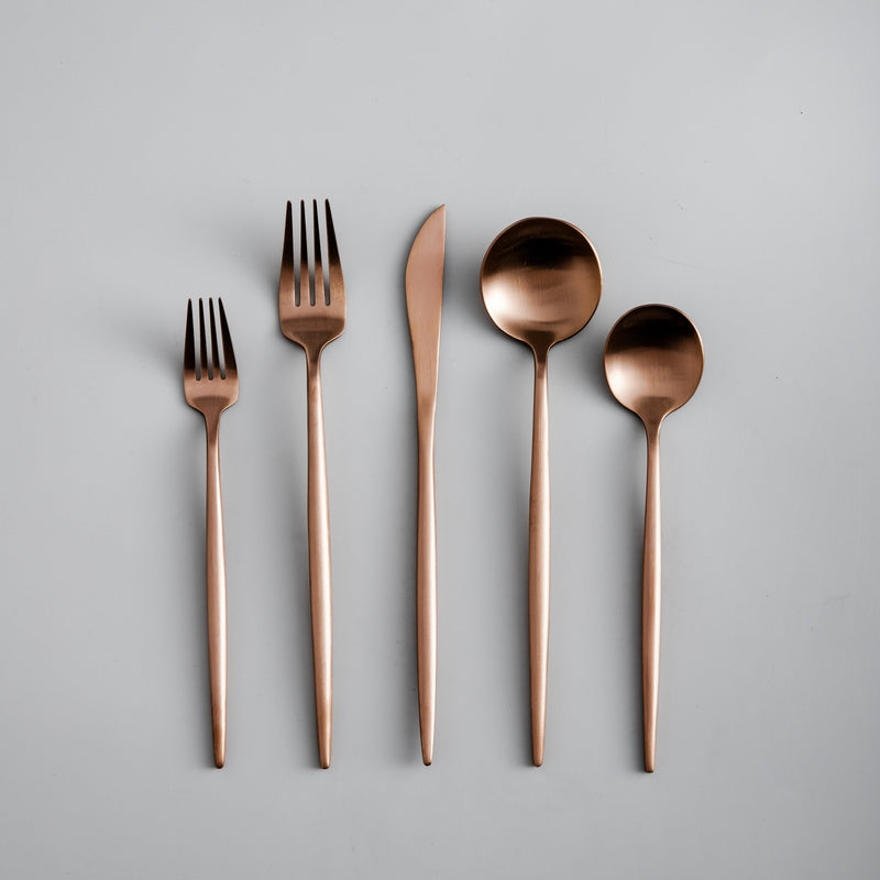 Finix | Minimalistische bestekset van roestvrij staal - Modern bestek voor de eetkamer, elegant tafelgerei