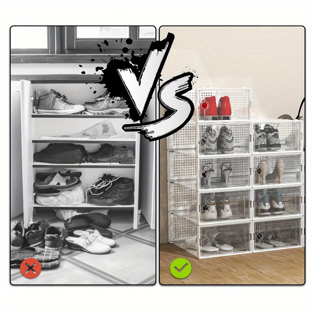 ShoeVault | Stapelbare Transparante Schoenendozen met Deksels, Opbergers met Ventilatie