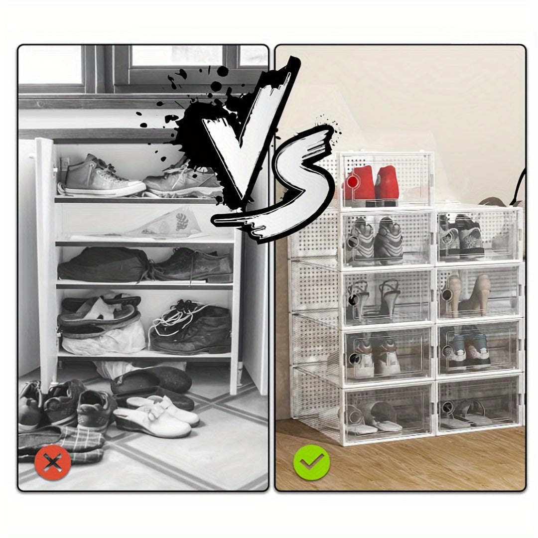 ShoeVault | Stapelbare Transparante Schoenendozen met Deksels, Opbergers met Ventilatie