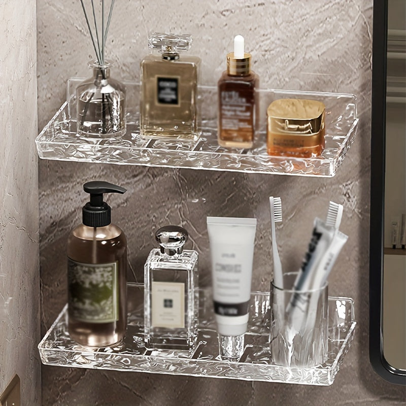 LuxeNook | Wand gemonteerde badkamer wastafel plank met holle drainage, Plastic opslag voor badkamer organisatie