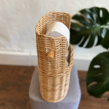 RollCove | Rustieke toiletrolhouder voor in de badkamer, boerderijstijl, vochtbestendig toiletpapierrek