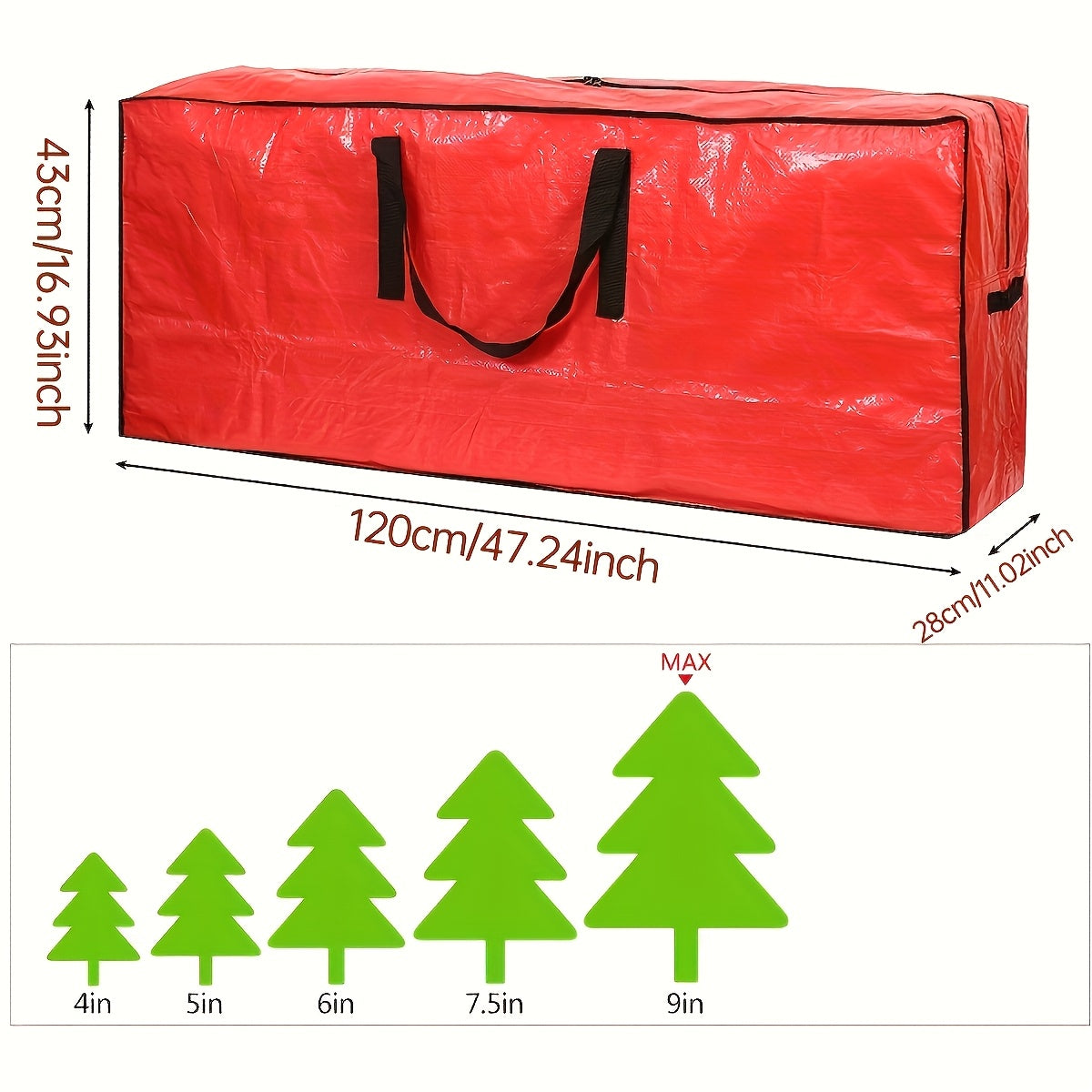 TreeTote | Grote opbergtas voor kerstbomen, water- en stofdicht, geschikt voor bomen van 2,1 tot 2,7 meter