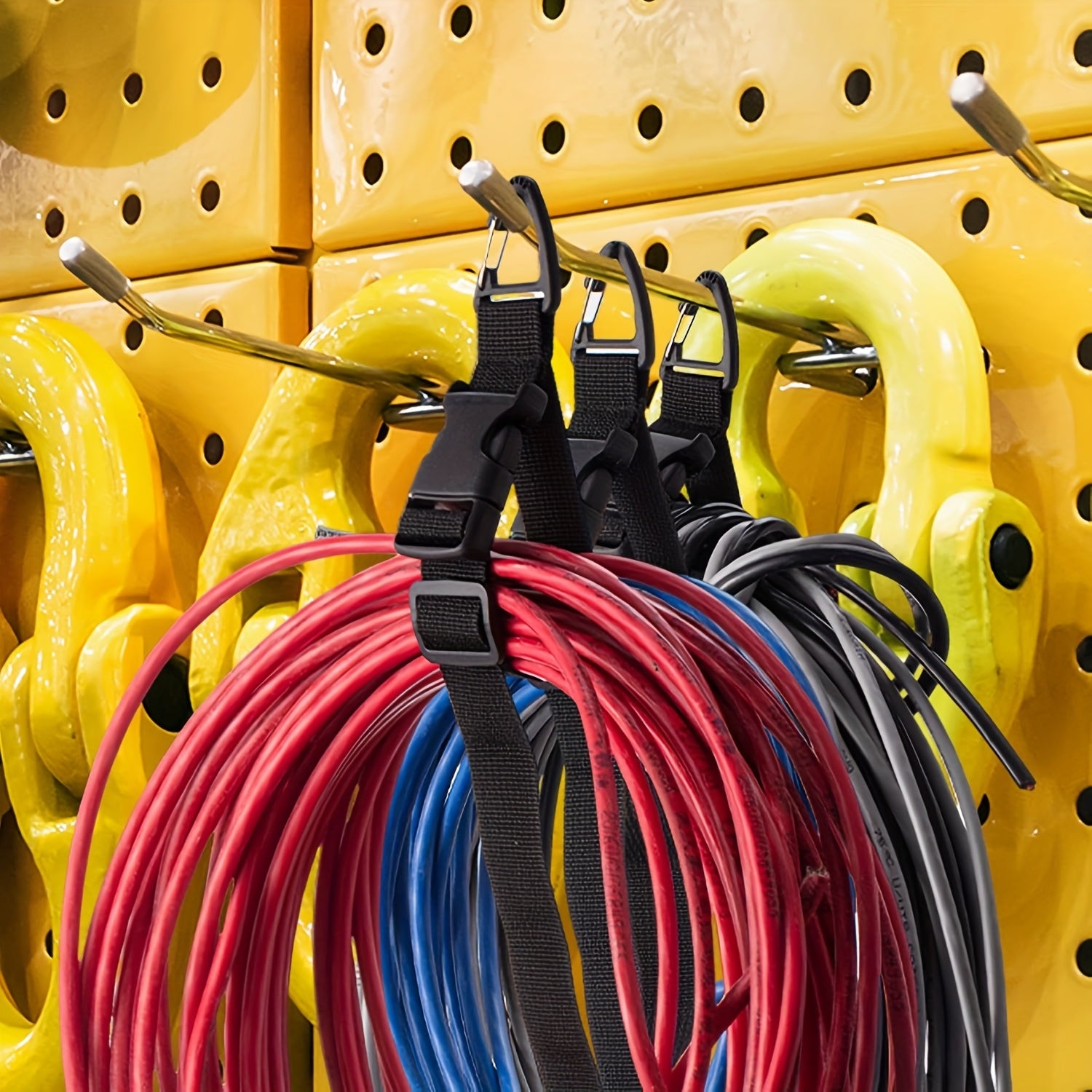 TidyCord | 4-Pack Verstelbare Snoer Organisator Riemen - 45cm Heavy-Duty Kabelhouder voor Garage, Werkplaats