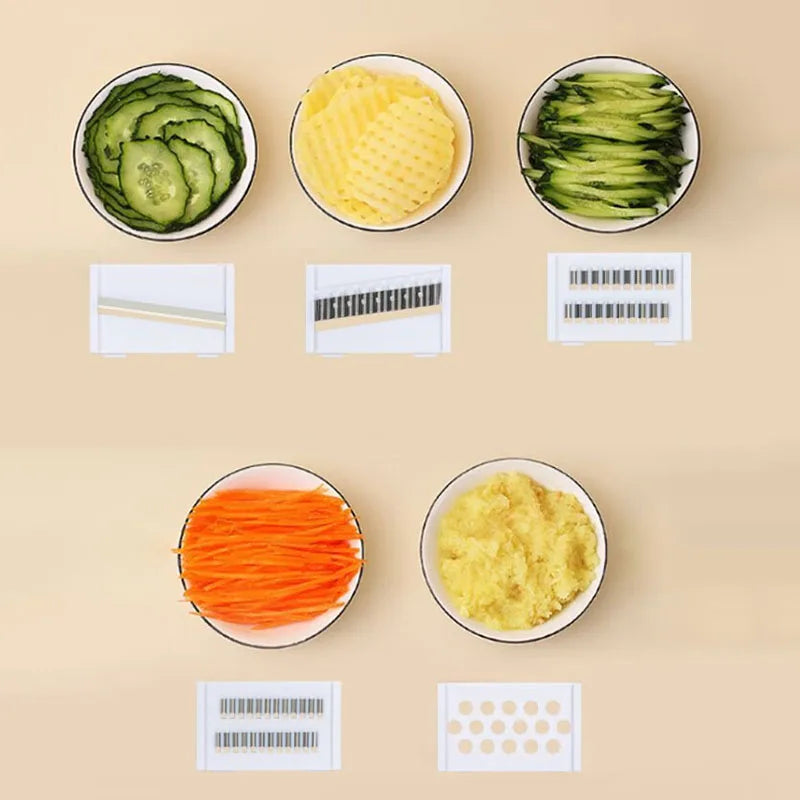 VegCutPro | 5-in-1 Multifunctionele Groentesnijder, Snijder & Hakker met Handbeschermer