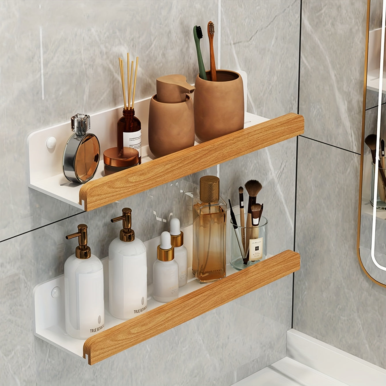 RustiRack | Opbergrek voor in de badkamer aan de muur - doucheruimtehouder zonder perforaties