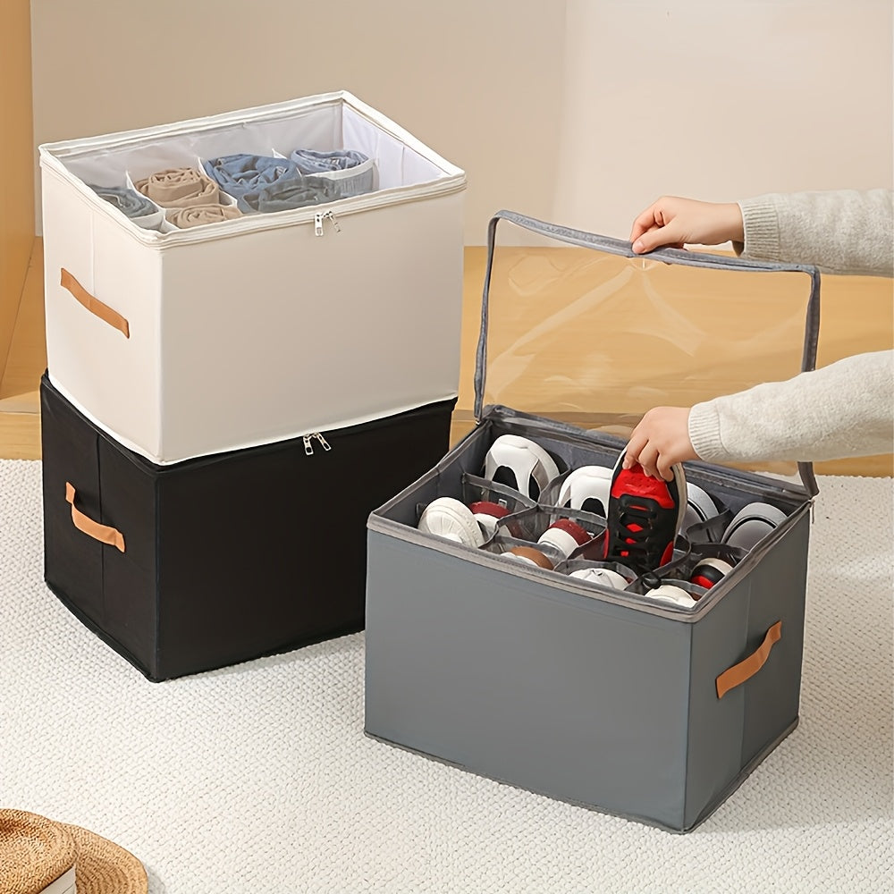 ClosetBox | Opvouwbare schoenenrek van Oxford-stof met deksel – Stofdichte opbergdoos voor schoenen, kleding