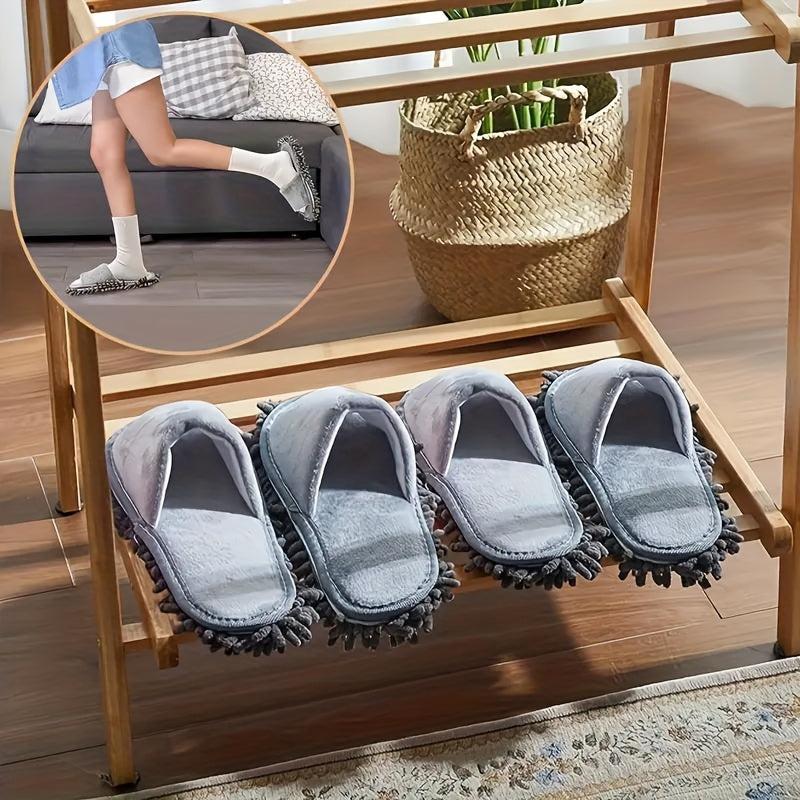 SoleSweep | Microvezel Mop Slippers met Verwijderbare Schoonmaak Pads - Handenvrije vloeren afstoffen glijbanen