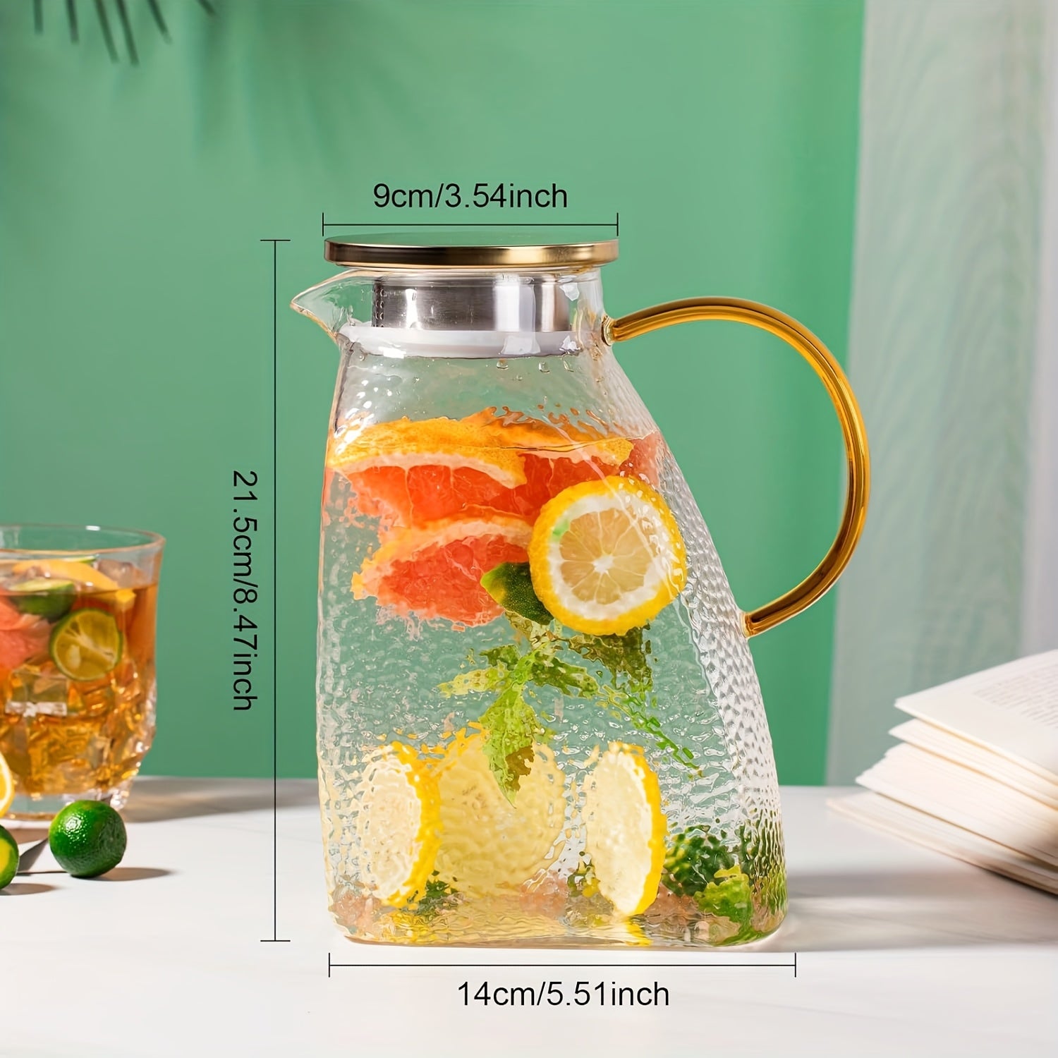 ChillPour | 1,8L Glazen Waterkan met Deksel & Schenktuit – Koelkastdeur Karaf, Glazen Drankkan