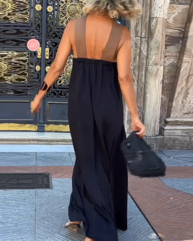 Velia | Halterjurk voor dames – Midi-jurk zonder mouwen: casual en elegant voor de zomer