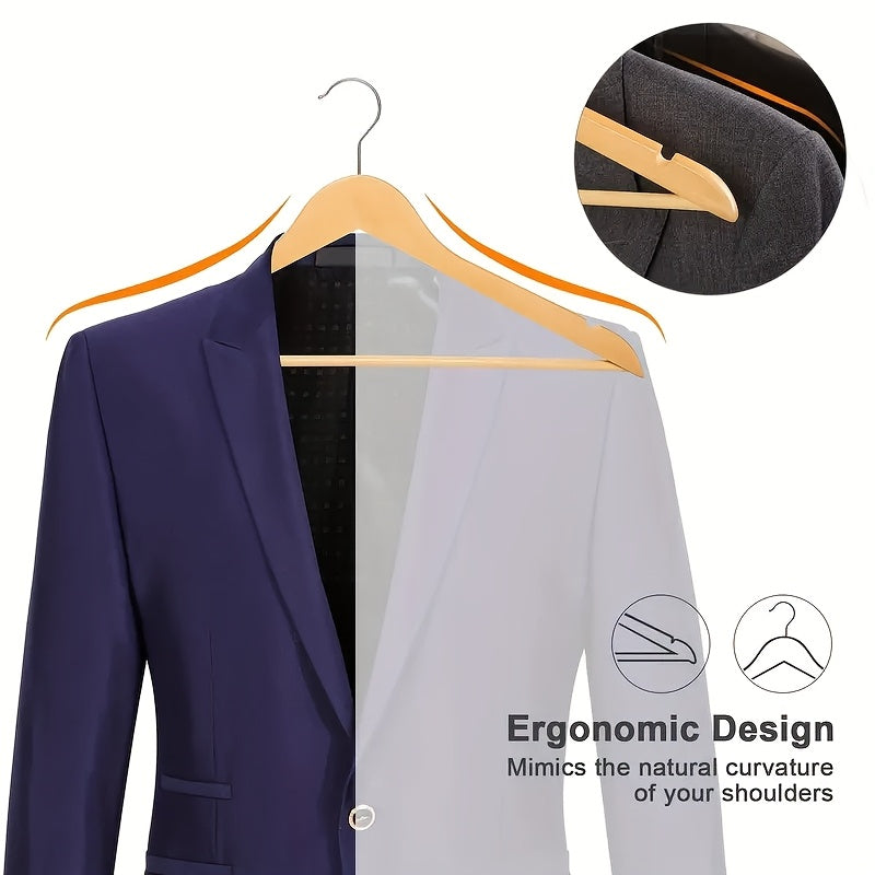 EverHanger | Duurzame Houten Overhemdhangers - Zware Kasthangers
