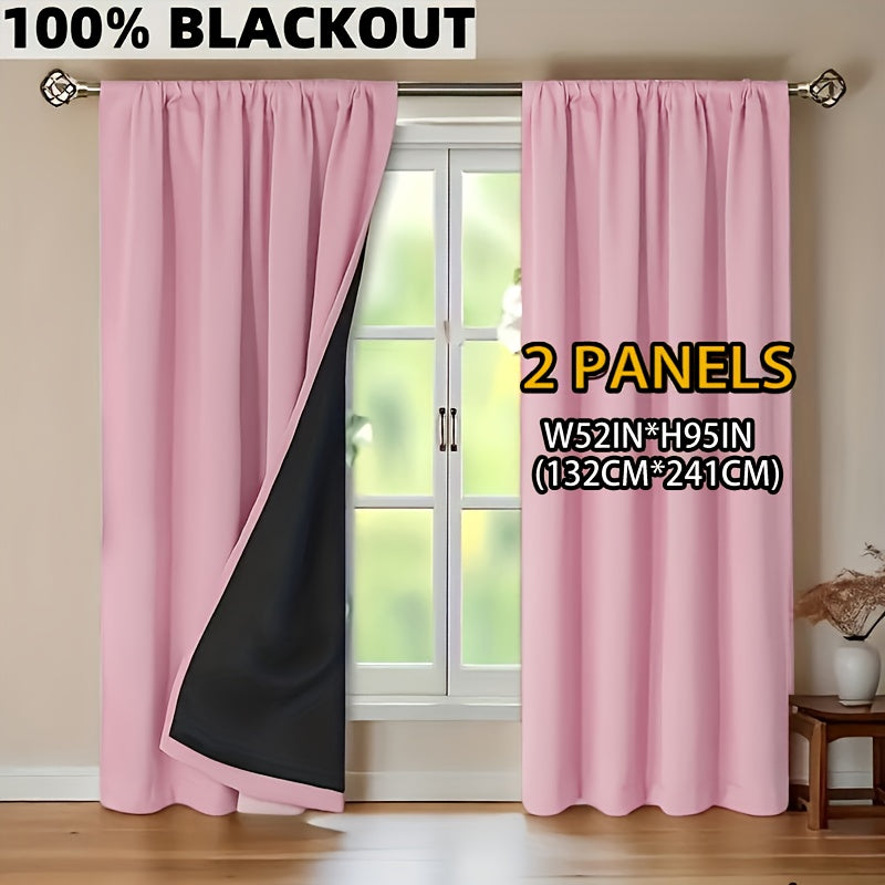 EclipseCurt | 2 stuks verduisteringsgordijnen, 100% lichtwerend, thermisch geïsoleerd