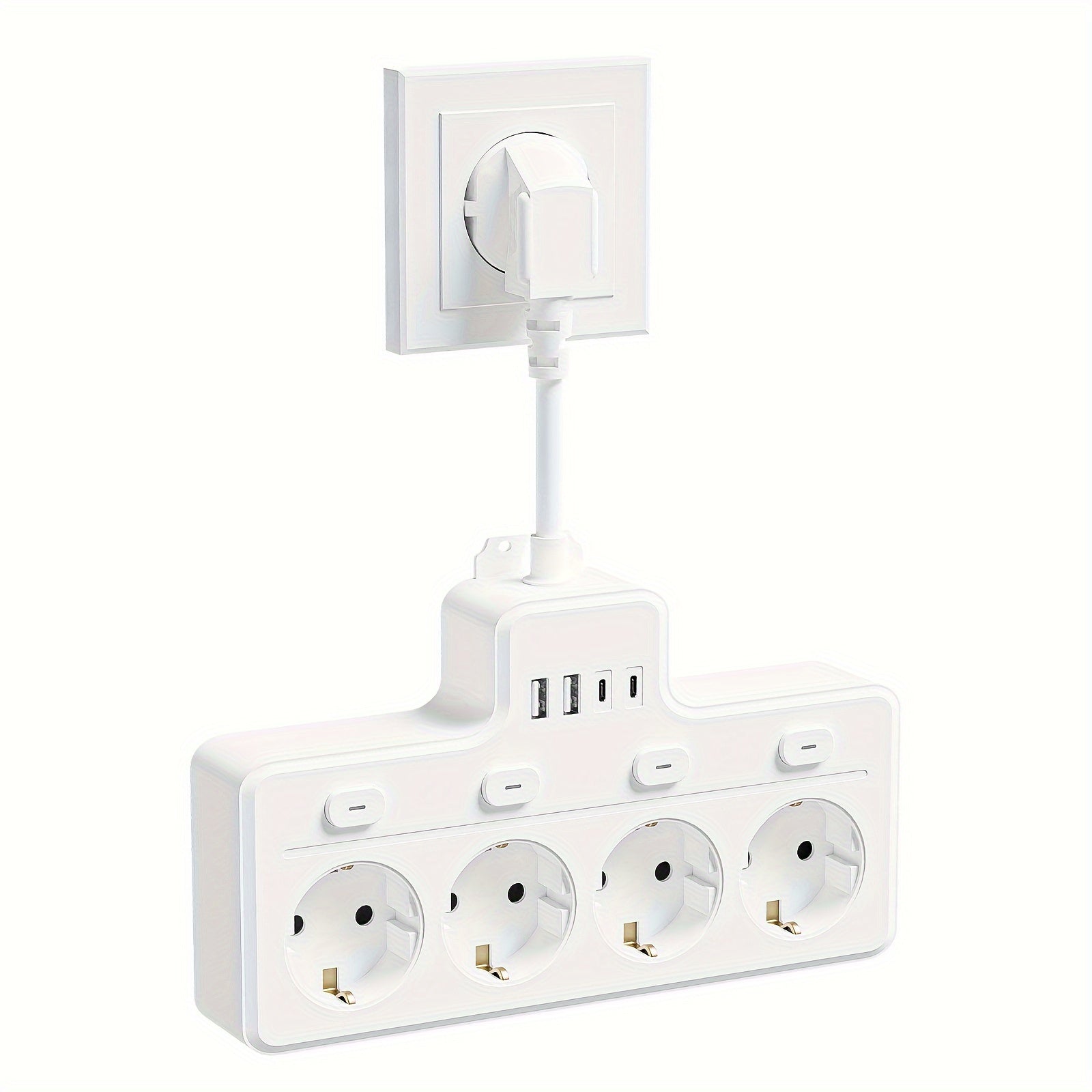 PowerHub | 7-in-1 EU-stroombord - Multi-Switch Stekker voor Thuis & Kantoor