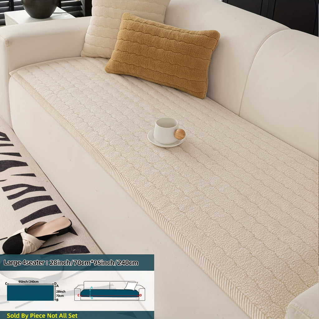 SnugWrap | Slipvaste Sofa Overtrek van Dik Pluche - Machinewasbaar, Huisdiervriendelijke Bankbeschermer voor de Woonkamer