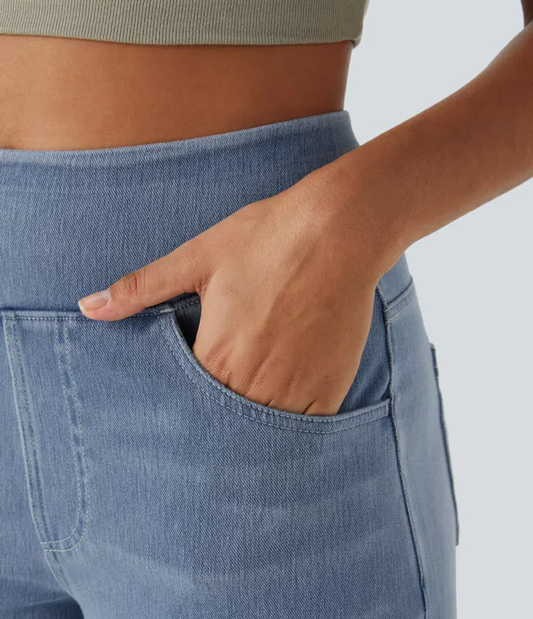 Rexina | Dames high-waisted wijde jeans – Comfortabele stretchdenim, trendy losvallende casual broek