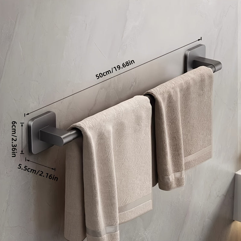 GripBar | Aluminium en kunststof badhanddoekstang zonder boren - handdoekrek voor wandmontage, eenvoudige installatie