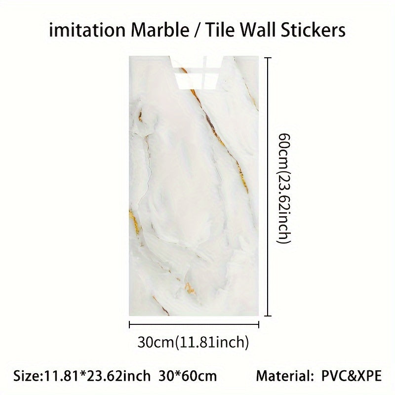 MarbLuxe | Marmer effect Zelfklevende Muurtegels - Waterdichte Vinyl Foam Stickers voor Keuken, Badkamer, Woonkamer