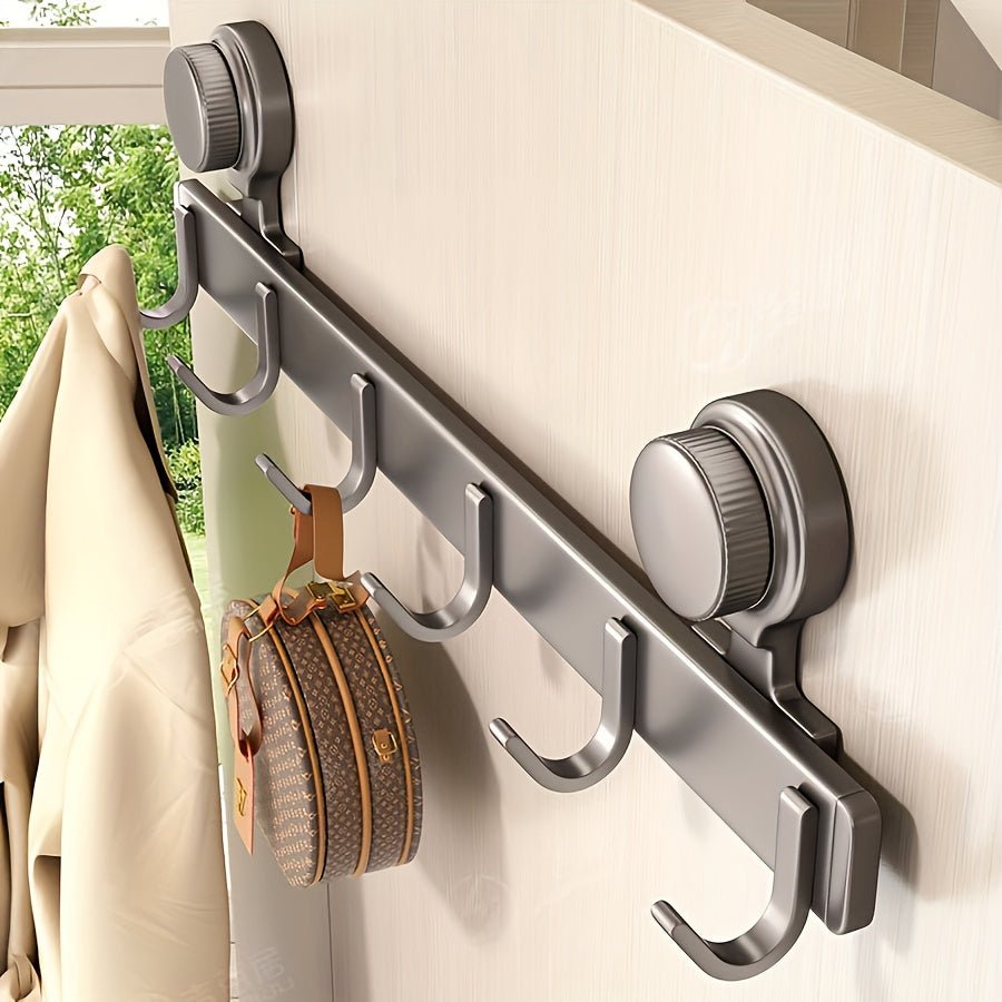 WallCling | Wandhanger met 6 haken en zuignappen – Ruimtebesparende organizer voor handdoeken, kleding
