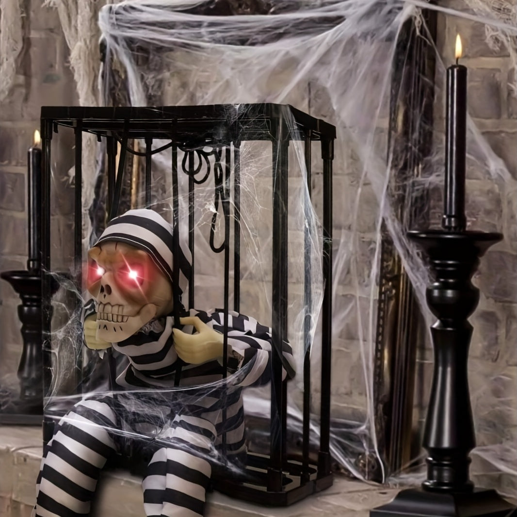 TerrorBone | Geanimeerde schreeuwende skelet Halloween-decoratie – Bewegingssensor Buiten griezelige rekwisiet