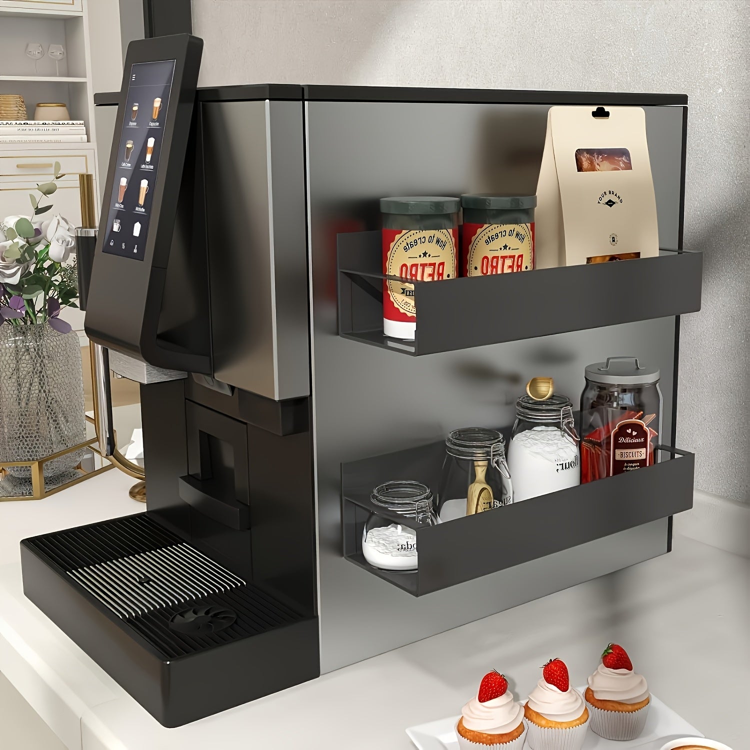 EasyStack | Magnetisch opbergrek aan de zijkant - Wandmontage, trapsgewijs organiser voor koelkast, wasmachine