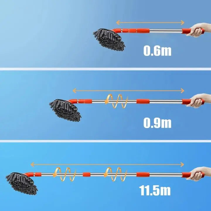 Sweeply | 360° Microvezel Mop - Multifunctionele dweil met dubbele kop en telescopische steel