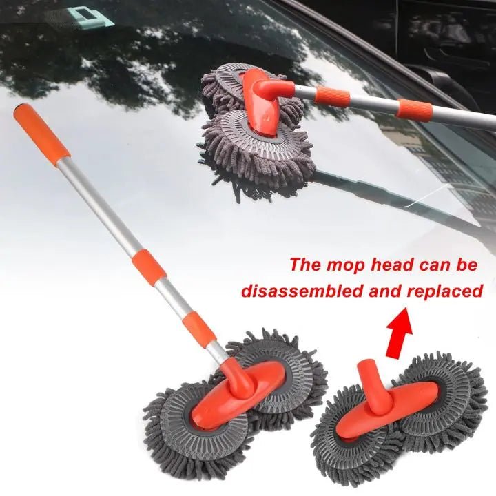 Sweeply | 360° Microvezel Mop - Multifunctionele dweil met dubbele kop en telescopische steel