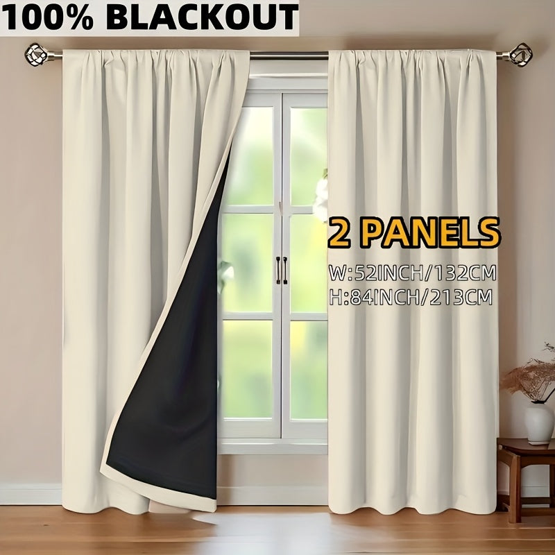 EclipseCurt | 2 stuks verduisteringsgordijnen, 100% lichtwerend, thermisch geïsoleerd