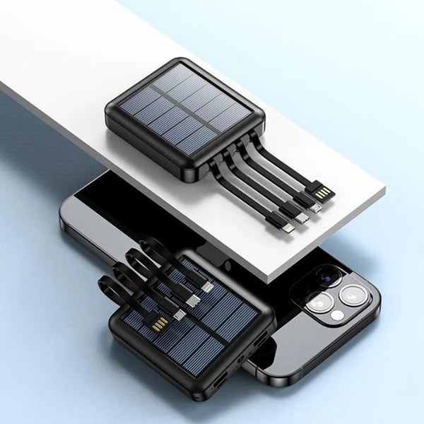 MegaVolt | Hoge capaciteit zonne-energiebank - draagbare USB-oplader, waterdicht, buiten, snel opladen, 20000mAh batterij