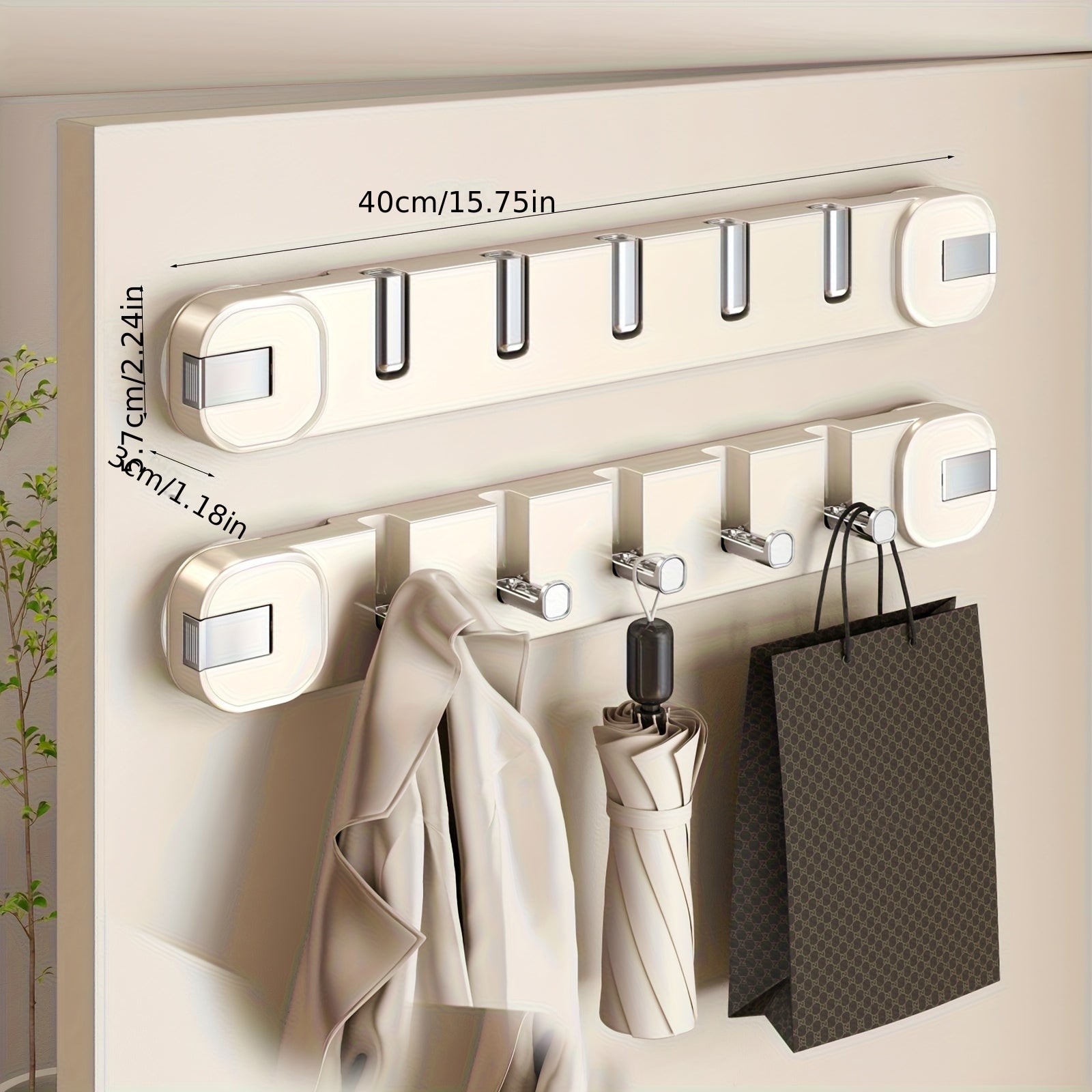 ModiHook | Zelfklevende zuignapwandhaken zonder boren – Verborgen rek met 5 haken