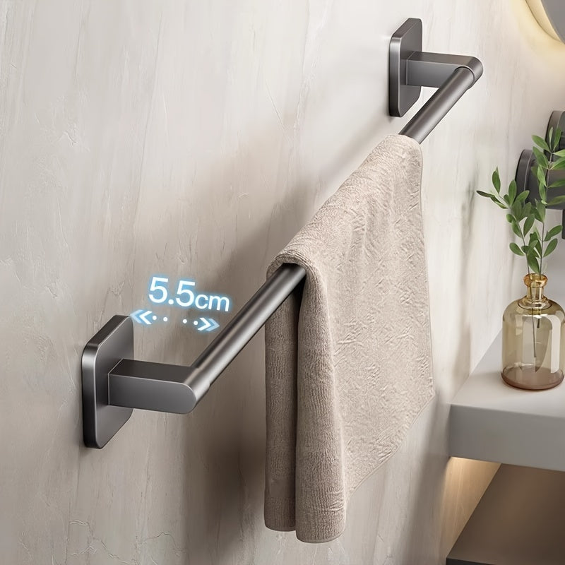 GripBar | Aluminium en kunststof badhanddoekstang zonder boren - handdoekrek voor wandmontage, eenvoudige installatie