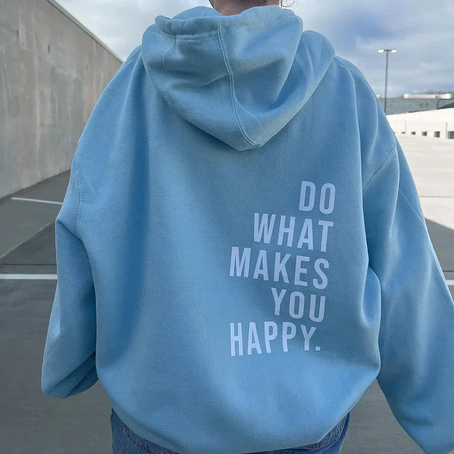 Amara | Oversized Dames Hoodie – Pullover Hoodie met Letterprint, Casual Streetwear Sweatshirt