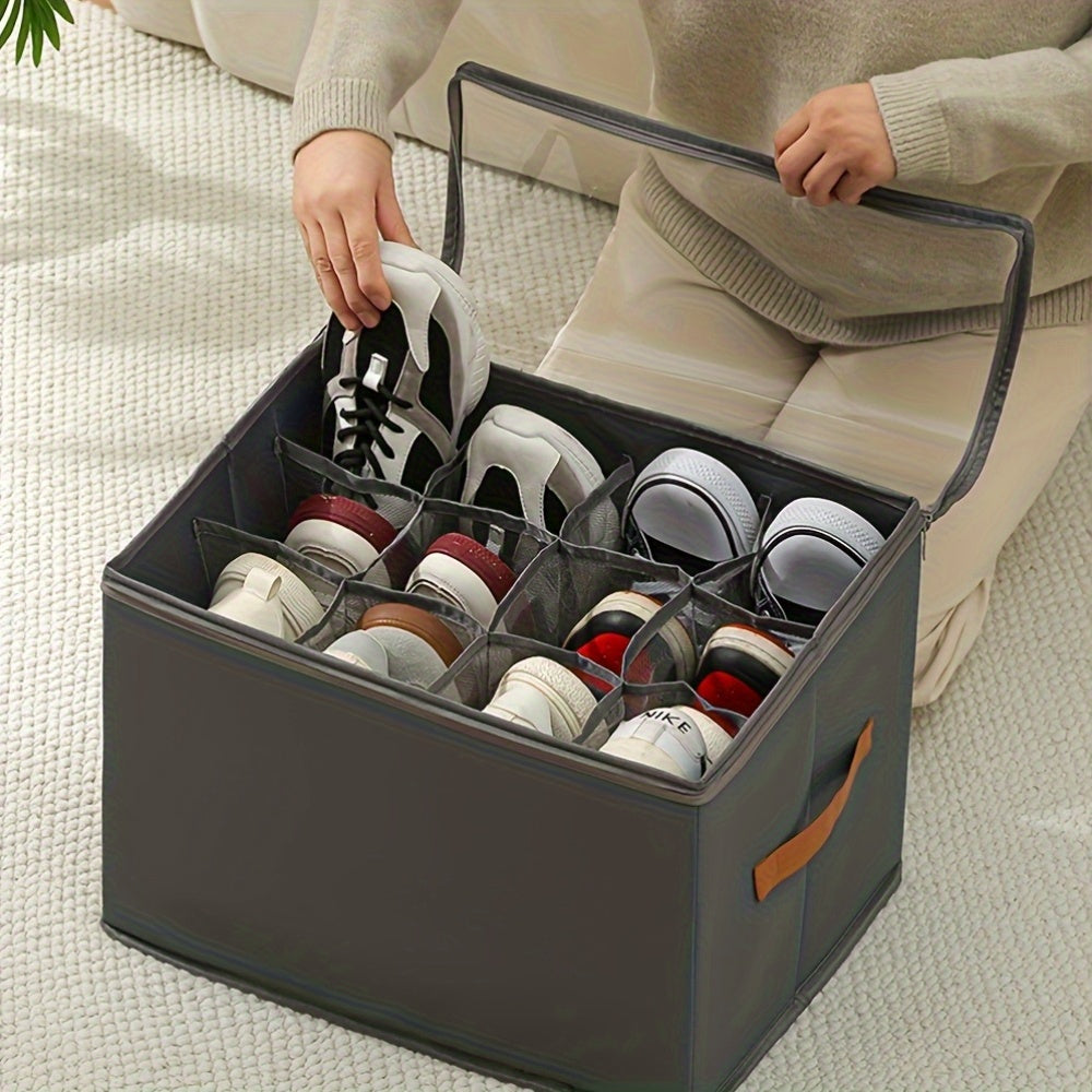 ClosetBox | Opvouwbare schoenenrek van Oxford-stof met deksel – Stofdichte opbergdoos voor schoenen, kleding