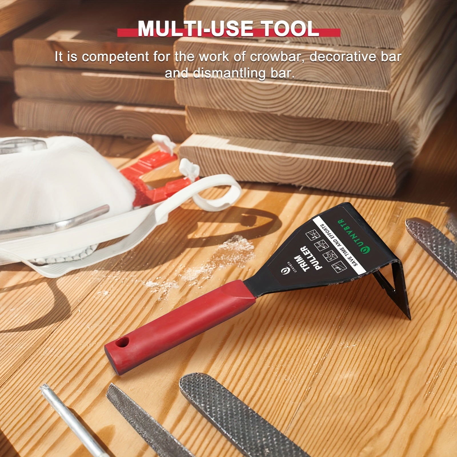 TileTug | Multifunctionele trimtrekker – voor het verwijderen van plinten, tegels en hout, koevoet