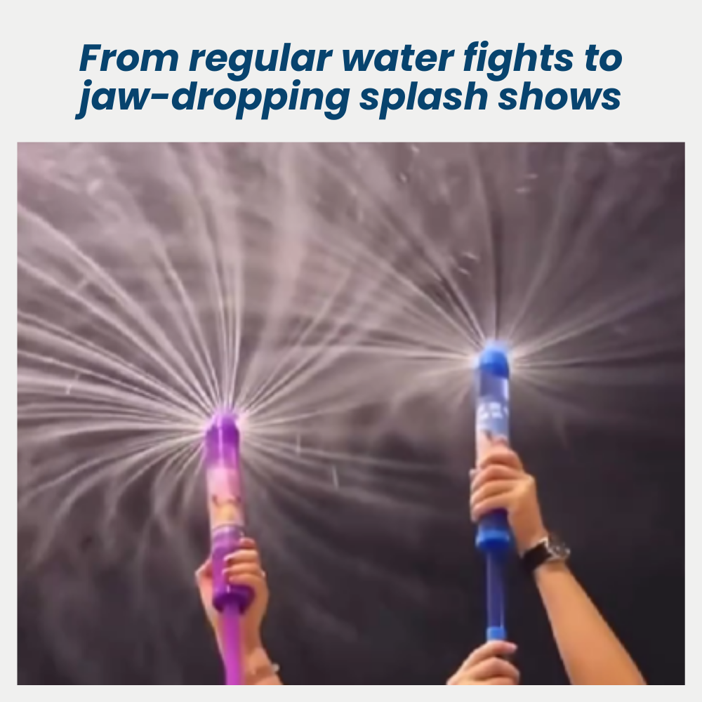 HydroBurst | Vuurwerk-achtige waterspray – Waterblaster voor buiten, tank van 800 ml, spat-effecten